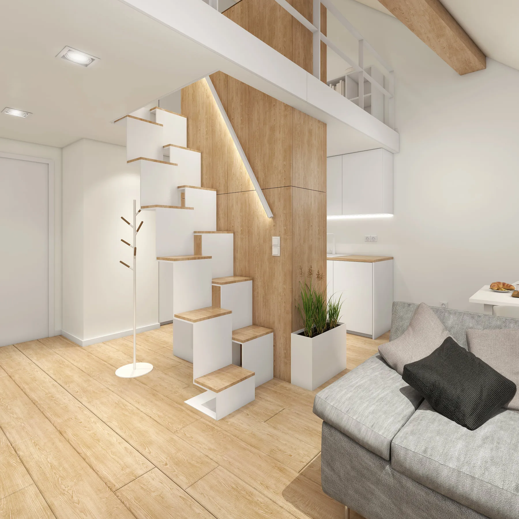 wnetrze mieszkania z antresolą poznań